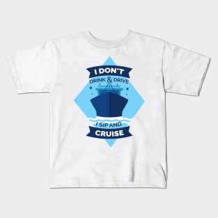 Funny Cruise Ship Design Kids T-Shirt